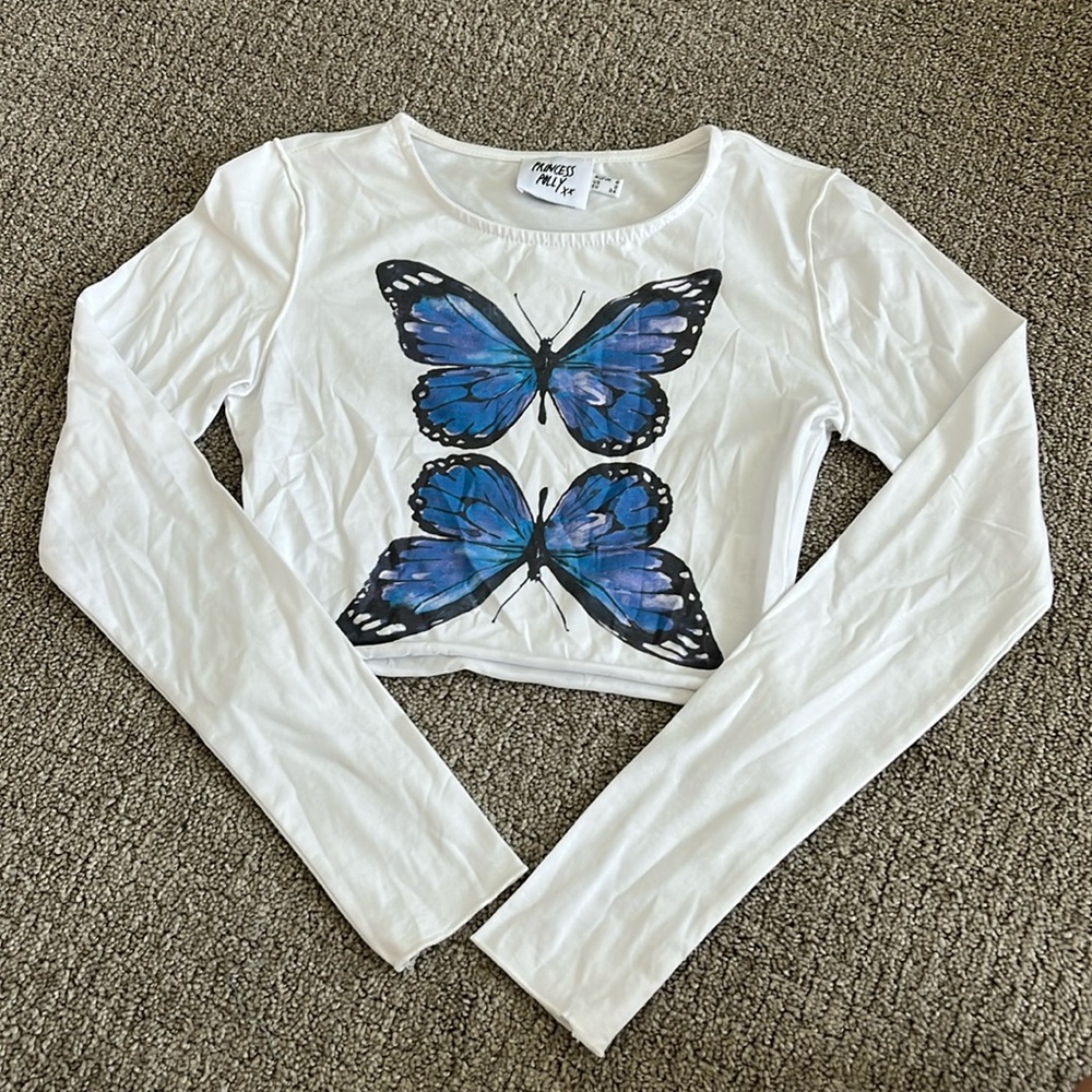 Princess Polly Butterfly Cropped Longsleeve (2)